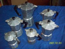 LOTTO DA 6 CAFFETTIERE MOKA - DA 6 - 4 - 3 - 1 TAZZA TUTTE COMPLETE E FUNZIONTI