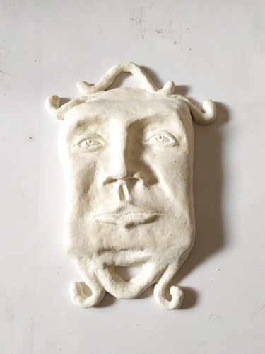 Scultura gesso viso uomo - scultura, in