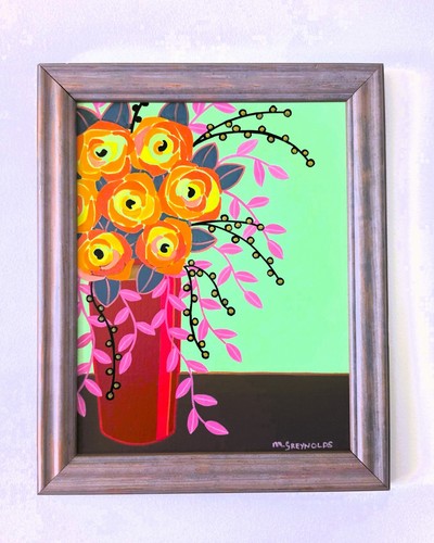Quadro floreale con cornice