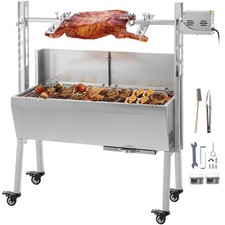 VEVOR Girarrosto per Agnello 60kg Griglia Barbecue Motore Elettrico Forchetta