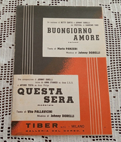 Spartito buongiorno amore - amore,