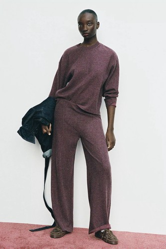 Zara straight soft - straight, trousers