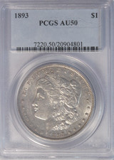 1893 dollaro morgan PCGS AU50