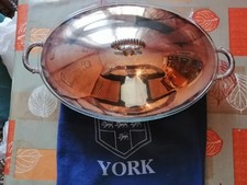 Porta pirofila con coperchio in Silver Plate e pirofila in vetro made in U.S.A. 