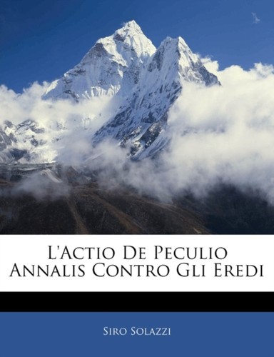Solazzi actio de peculio - -,