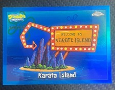 Karate Island 2025 Topps Chrome Spongebob SquarePants rifrattore blu 056/150
