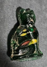 VINTAGE Miniatura Verde Vetro