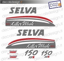 Adesivi motore marino fuoribordo Selva killer whale 150cv primo tipo stickers