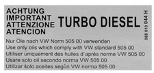 Adesivo "TURBO DIESEL" grigio