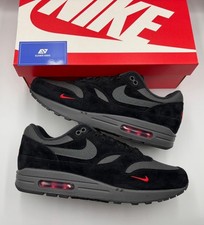 Nike Air Max 1 Bred Mini Swoosh Nero Rosso (UK Taglia 10)