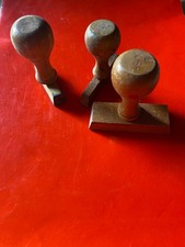 Set 7 Timbri in legno Vintage con Porta timbri Markin da 6