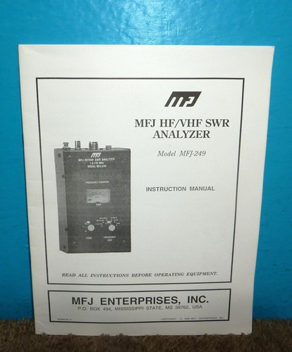 Mfj 249 vhf - mfj-249, hf/vhf