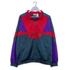 Felpa Nike Vintage anni 90 blu e rossa con zip - Taglia XL uomo