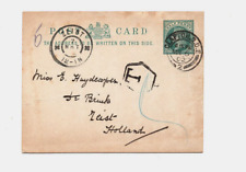 GB INGHILTERRA 1902 CARTOLINA INTERO POSTALE PER ZEIST OLANDA SUPPLEMENTO old England intero