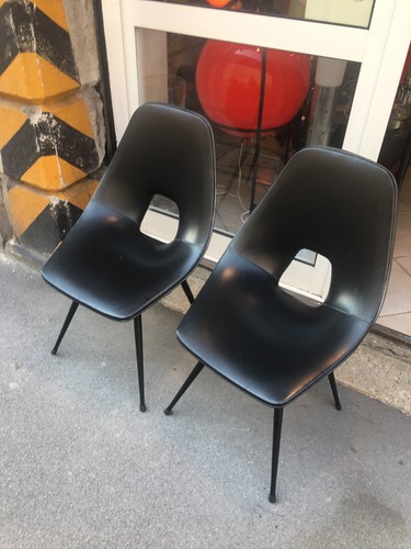 Pair chairs 50s curved - chairs,