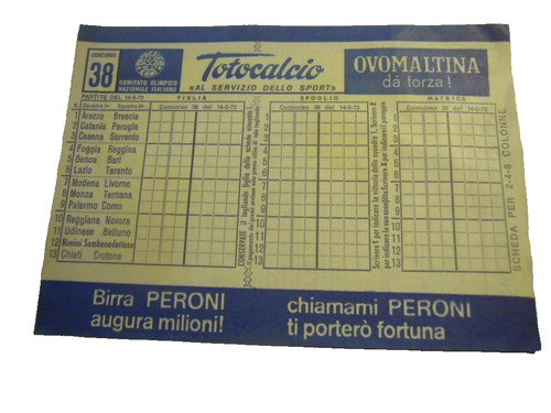 Schedina del totocalcio - del,