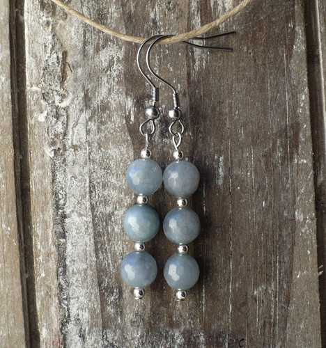 Orecchini agata grigio - orecchini, in
