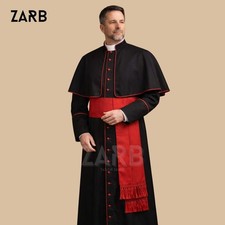 Black Roman Cassock with Red