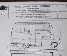 ROLLER FORD TRANSIT ROBL31 AUTOCARAVAN CAMPER Scheda omologazione 1982 DIAGRAM 