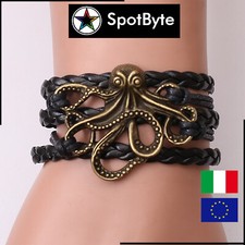 Bracciale uomo nero con - bracciale, polipo