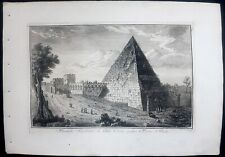 Stampa antica Roma Piramide