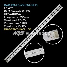 KIT 3 BARRE STRIP 8 LED TV LG