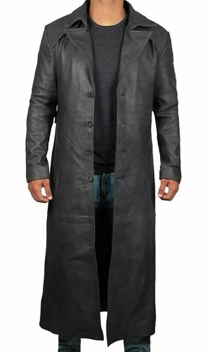 Trench coat uomo pelle - , nera