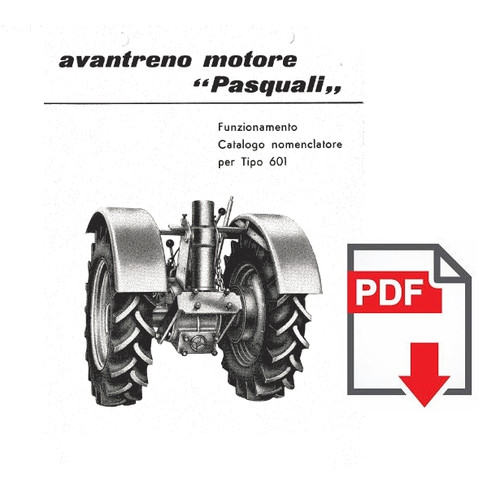 Pasquali avantreno 601 - avantreno, manuale