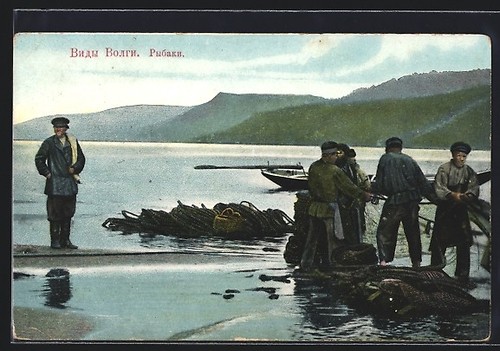 Cartolina volga pescatori - volga,,