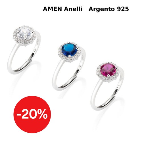 Amen anello donna argento - argento, 925