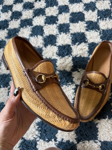 Mocassini gucci horsebit rafia - gucci,