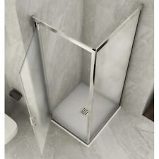 Box Doccia Angolare 1 Anta Fissa Anta Battente 2 Lati Opaco Vetro 6mm Cristallo