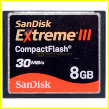 Scheda di memoria compact flash Sandisk Extreme III 8Gb  30Mb/s Memory Card. CF