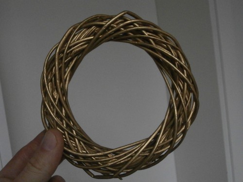 Ghirlanda corona vimini dorata - vimini,