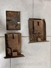 3 Antiche Serrature Per Mobili Porte senZa Chiavi Anni 30