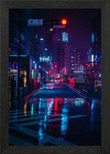 Shibuya strada luci al neon