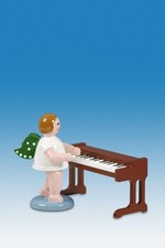 Figura IN Legno Angelo Am Klavisett Senza Corona Altezza 6cm Nuovo Cherubino