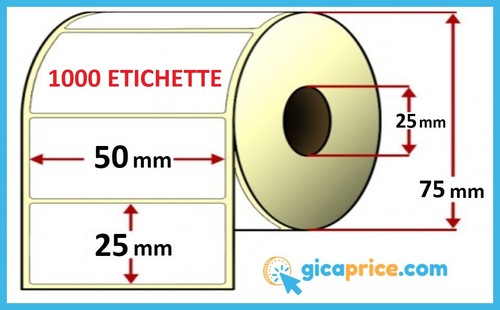 Rotolo 1000 etichette termiche - rotolo,