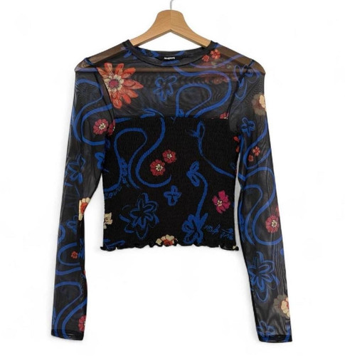 Desigual maglia nera mesh - desigual,