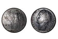 Moneta 100 Lire Repubblica ITALIA (tipo grande) datata 1979 REPVBBLICA ITALIANA ROMAGNO