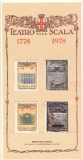 Folder Teatro alla Scala Milano con francobolli in argento