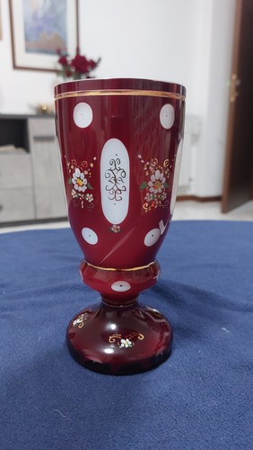 Vaso vintage rosso rubino - rosso, in