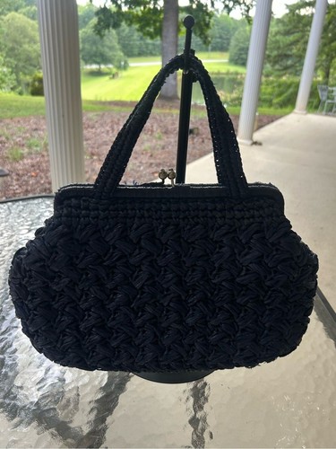 Borsa mano blu navy tessuto - blu,