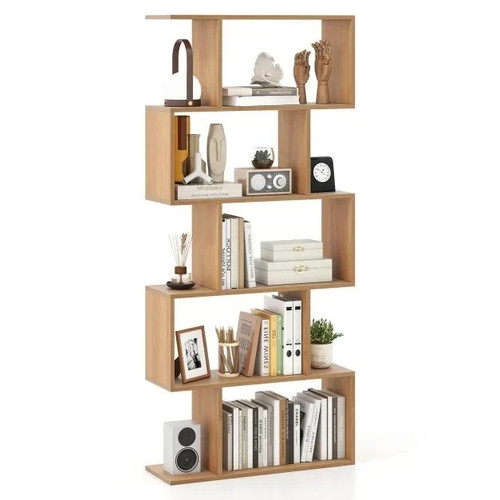 Geometric shaped bookcase - s-shaped,