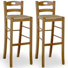 Set 2 sgabelli da bar in legno