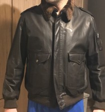 Bomber MABRUN Perfetta Condizione!!! In Vera Pelle Con Collo In EcoPelliccia