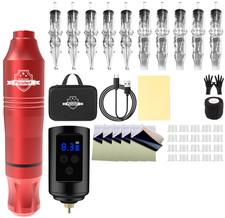 YILONG Kit Penna Tatuaggio Senza Fili Macchina Giavellotto Portatile 10 Aghi Cartuccia