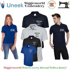 Polo UNEEK personalizzata ricamata | testo nome personalizzato | unisex | regalo UK