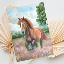 Quadro acquerello cavalli