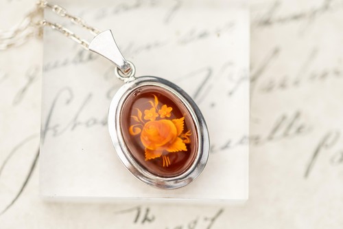 Collana vintage ambra lucite - vintage,